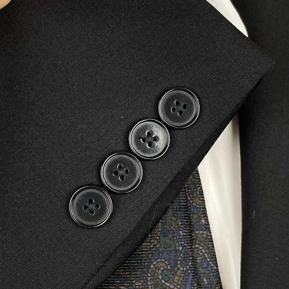 Calvin‎ Klein Mens Slim-fit Suit Jacket Blazer 44R Black Solid Stretch E06798